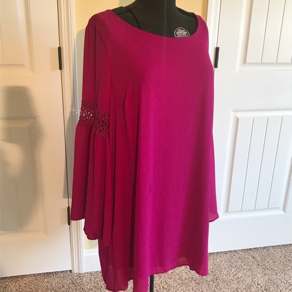Dresses & Skirts - Fuschia Boho Dress/Tunic with Bell Sleeves